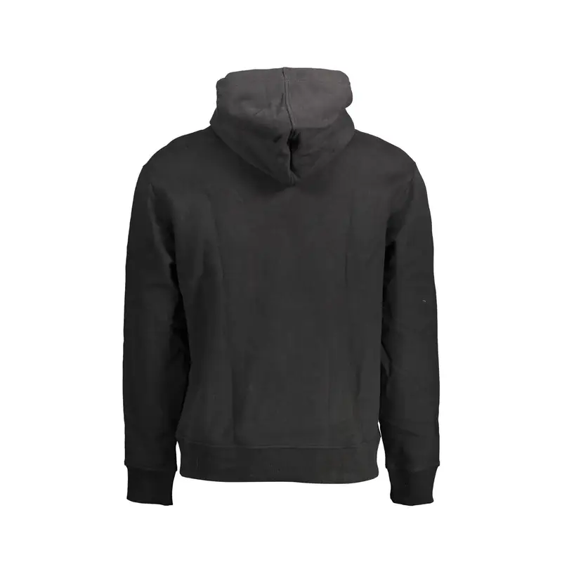 Felpa Maniche Lunghe Uomo Nera Stampa Logo Nero miniatura 2