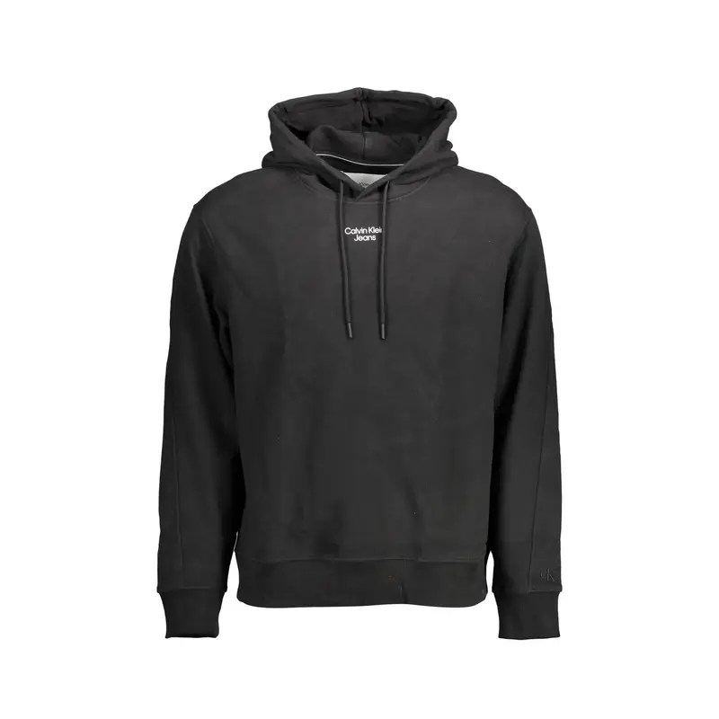 Felpa Maniche Lunghe Uomo Nera Stampa Logo Nero