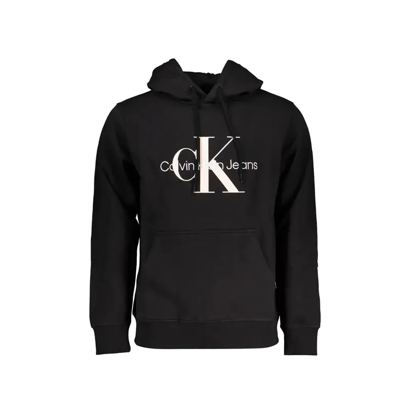 Felpa Maniche Lunghe Uomo Nera Stampa/Logo Nero