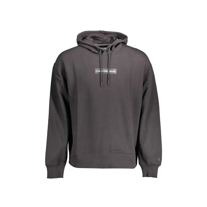 Felpa Maniche Lunghe Uomo Nera Stampa Logo Nero