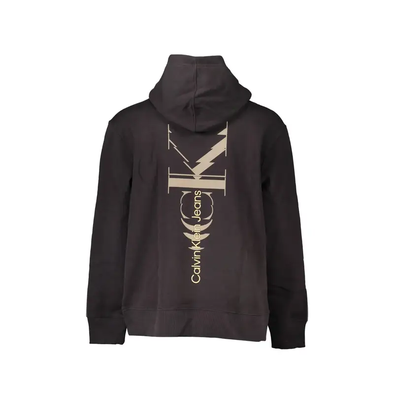 Felpa Maniche Lunghe Uomo Nera Stampa Logo Nero miniatura 2