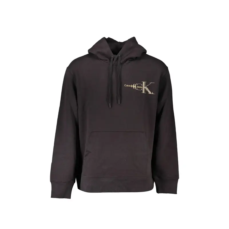 Felpa Maniche Lunghe Uomo Nera Stampa Logo Nero