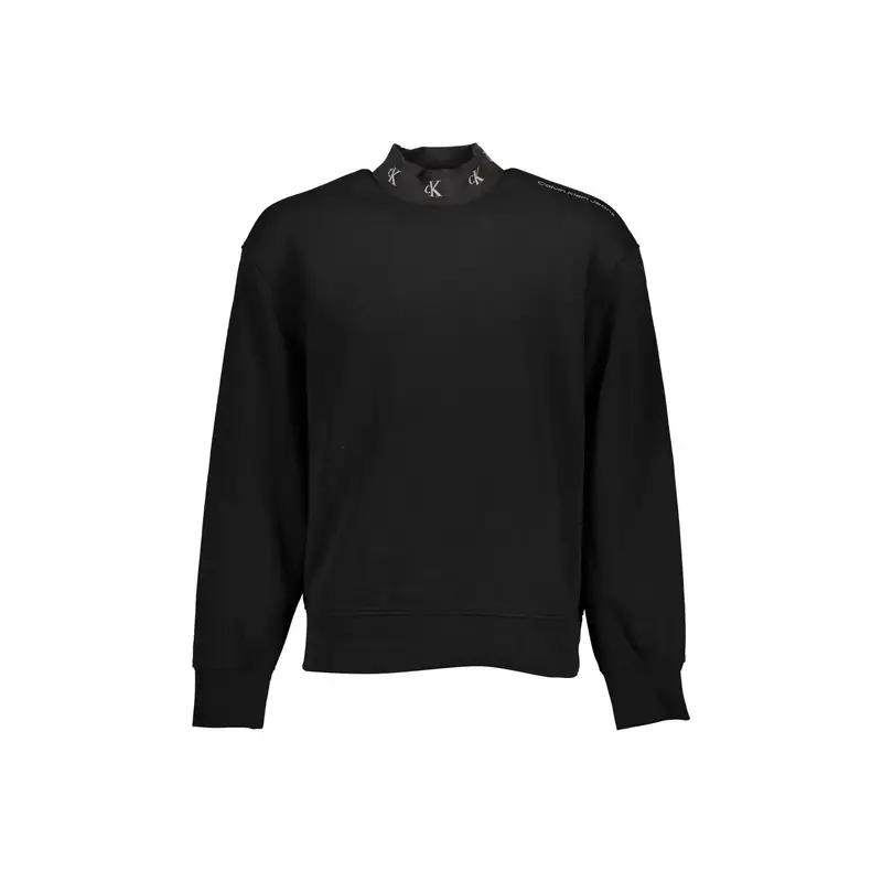 Felpa Maniche Lunghe Uomo Nera Stampa/Logo Nero