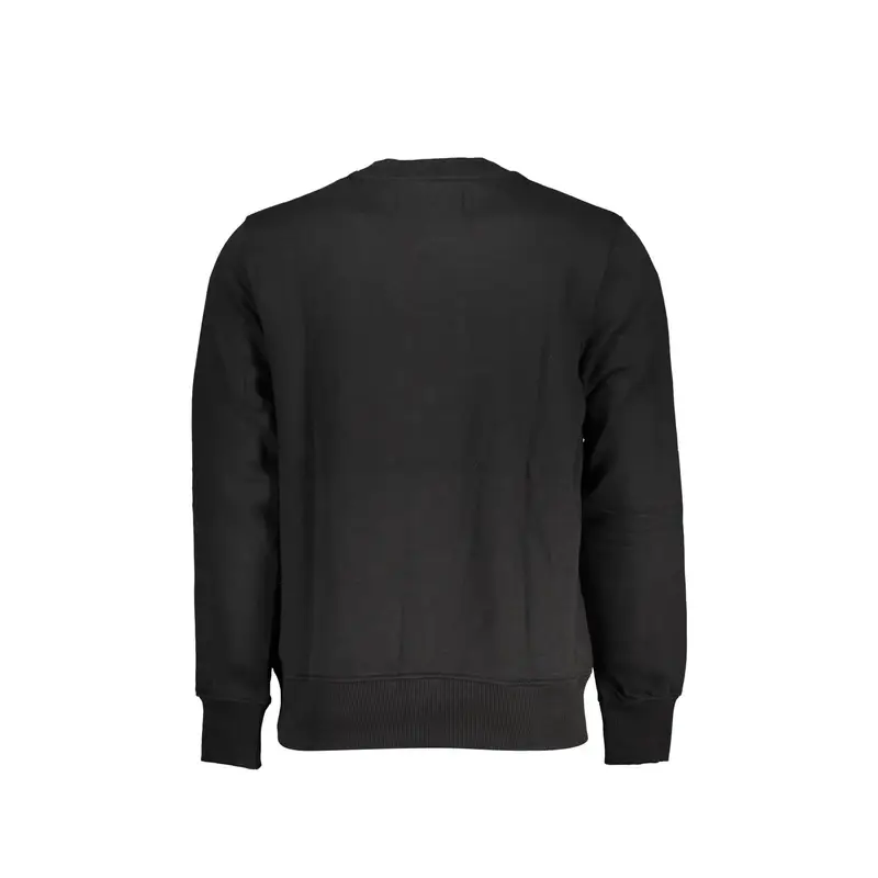 Felpa Maniche Lunghe Uomo Nera Stampa Logo Nero miniatura 2