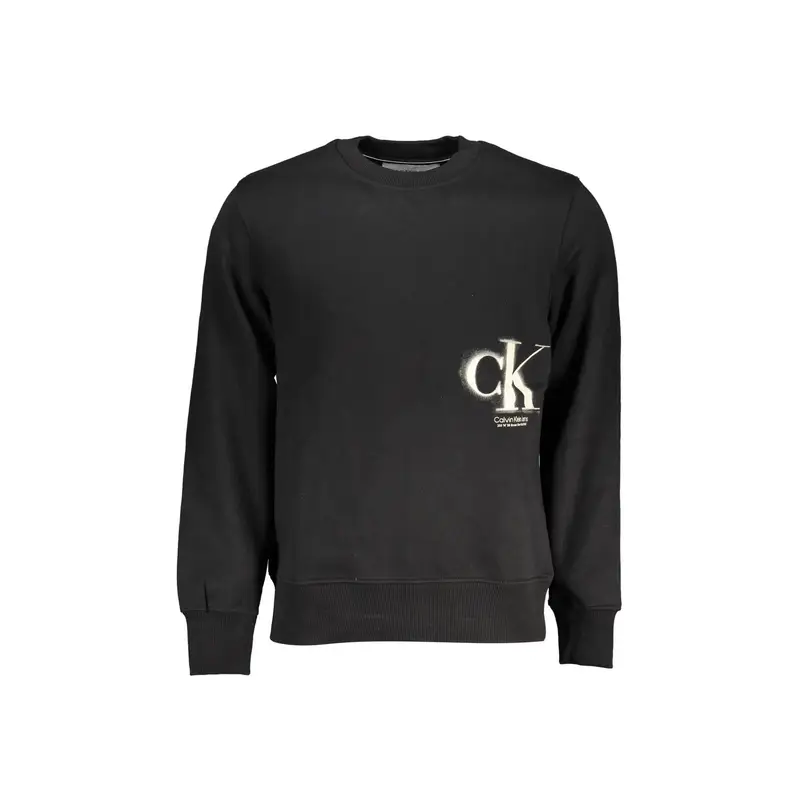 Felpa Maniche Lunghe Uomo Nera Stampa Logo Nero