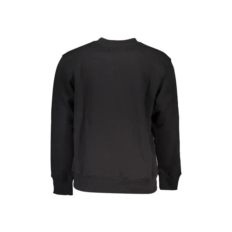 Felpa Maniche Lunghe Uomo Nera Stampa Logo Nero miniatura 2