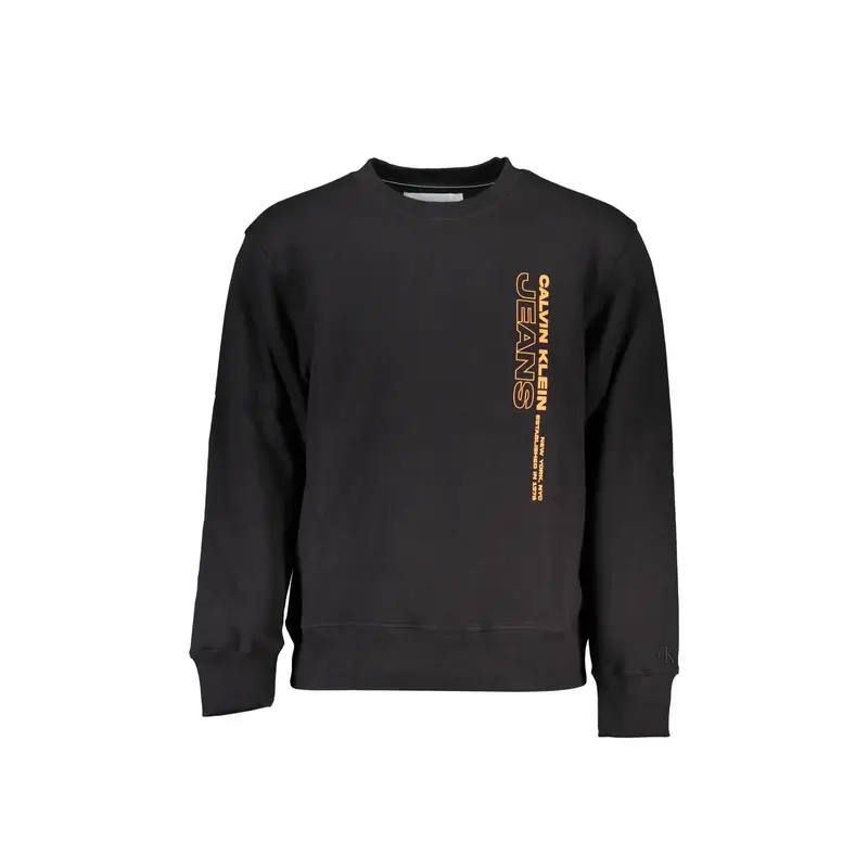 Felpa Maniche Lunghe Uomo Nera Stampa Logo Nero