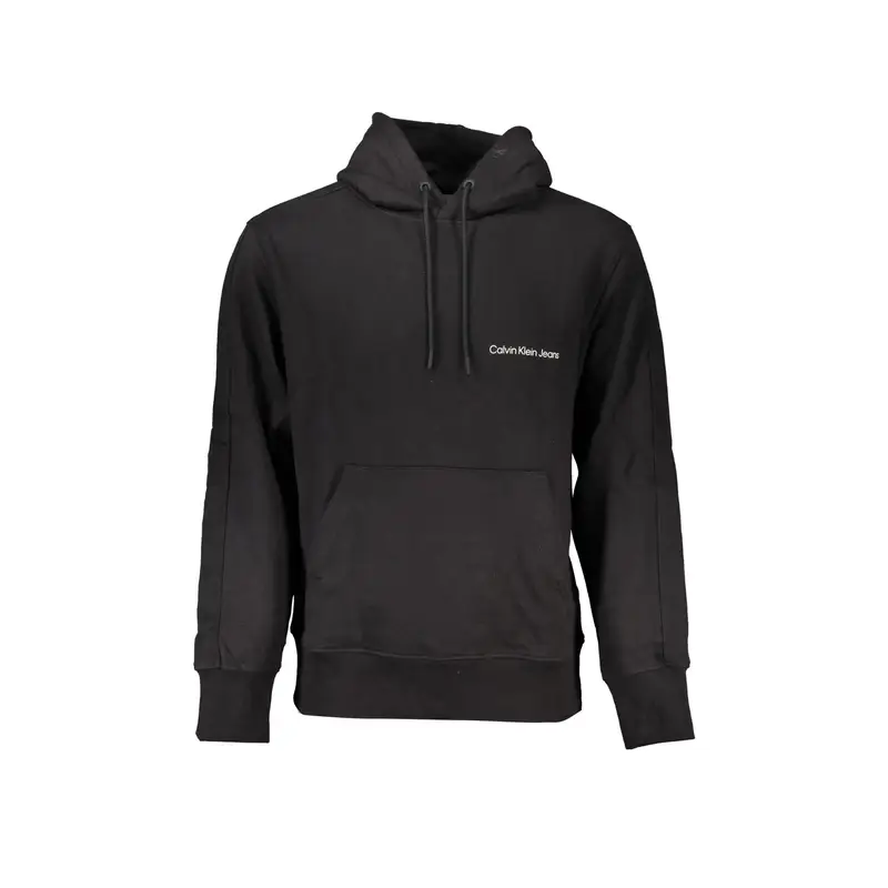 Felpa Maniche Lunghe Uomo Nera Stampa Logo Nero