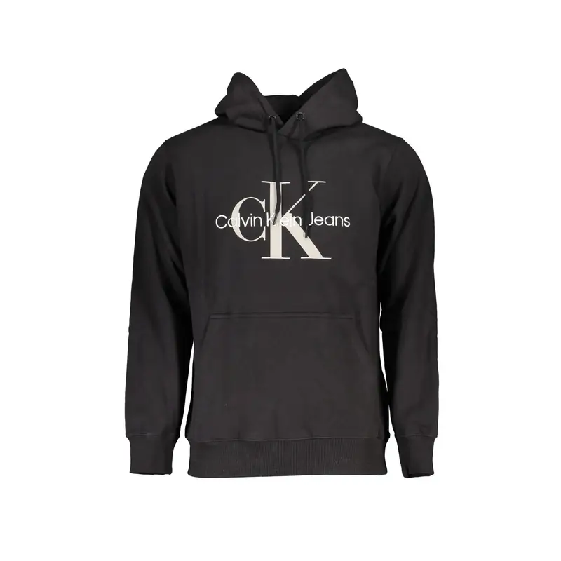 Felpa Maniche Lunghe Uomo Nera Stampa Nero