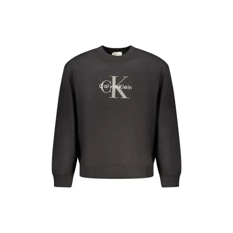 Felpa Maniche Lunghe Uomo Nera Stampa Nero