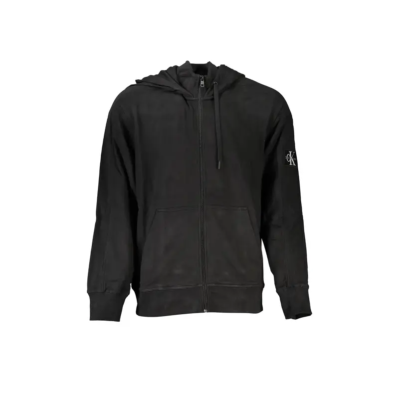 Felpa Maniche Lunghe Uomo Nera Zip Nero