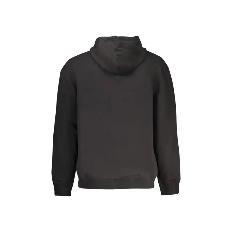 Felpa Maniche Lunghe Uomo Nera Zip Ricamo Nero miniatura 2