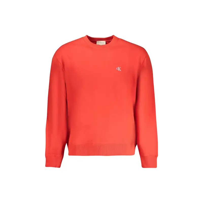 Felpa Maniche Lunghe Uomo Rossa Ricamo Rosso