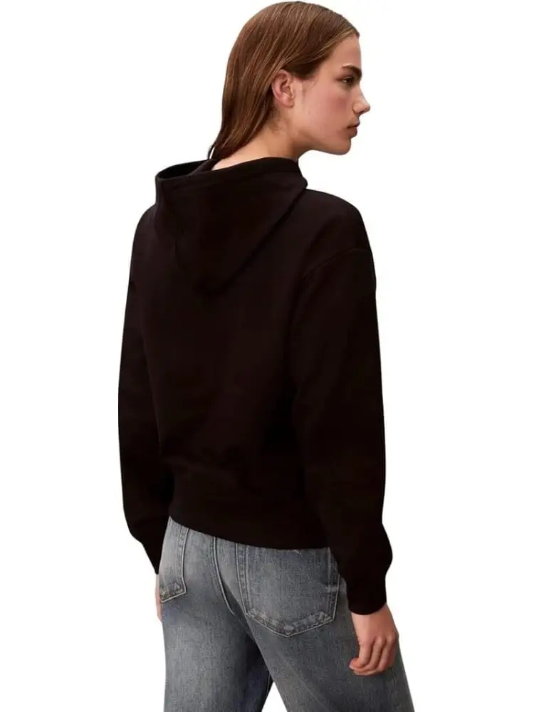 felpa nera donna con logo miniatura 2