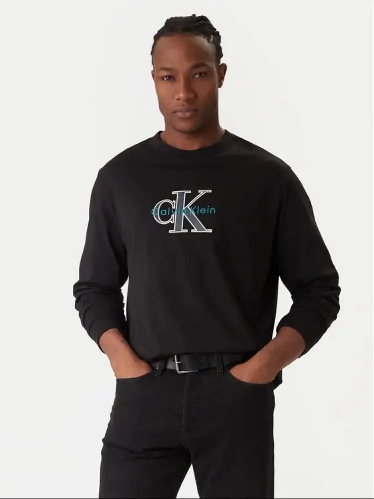 felpa nera uomo maxi logo