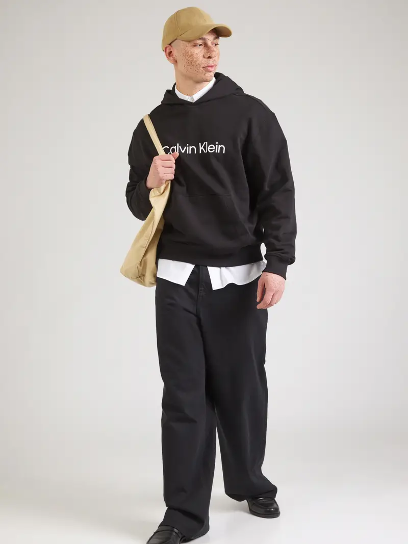 Calvin Klein Felpa nero / bianco miniatura 3