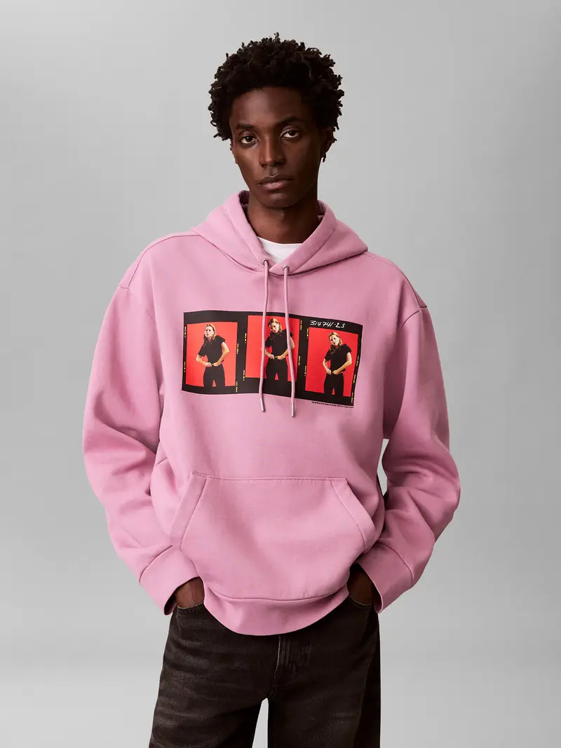 Felpa OUTTAKES rosa chiaro / rosso arancione / nero / bianco miniatura 2