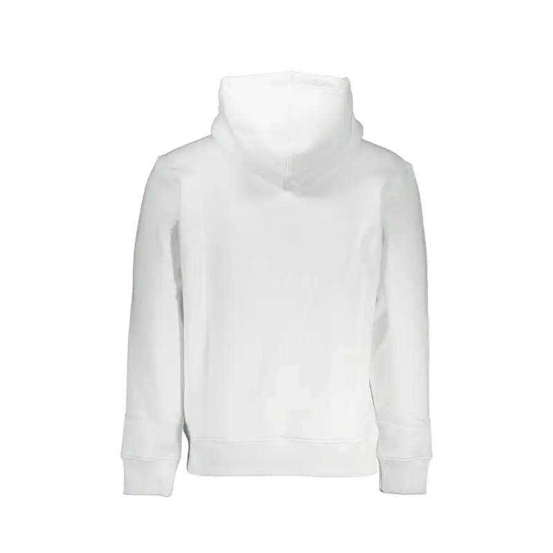 Felpa Uomo Bianca Cappuccio Felpata Ricamo Stampa Bianco miniatura 3