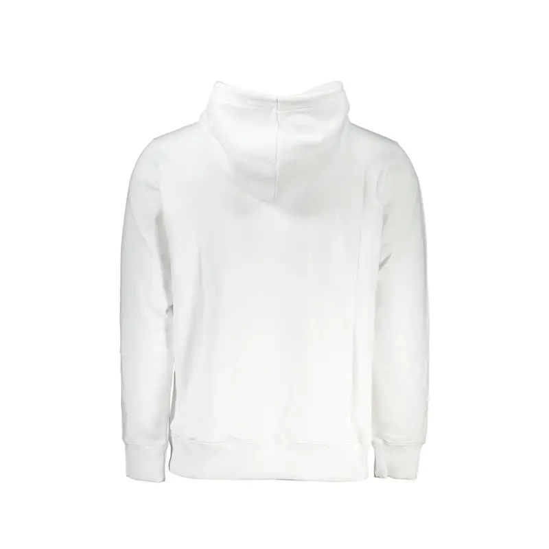 Felpa Uomo Bianca Cappuccio Tascone Contrasto Ricamo Bianco miniatura 2