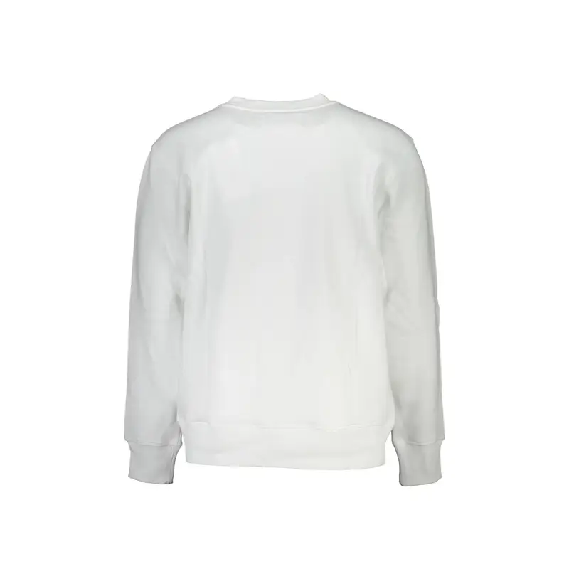 Felpa Uomo Bianca Girocollo Felpata Stampa Logo Bianco miniatura 2