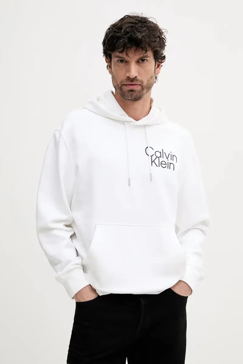felpa uomo colore bianco con cappuccio LV04RC288G