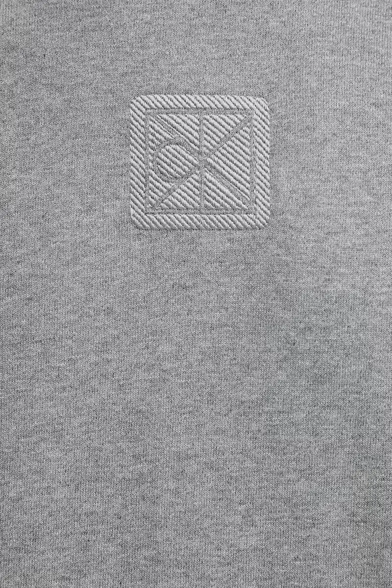 felpa uomo colore grigio con cappuccio con applicazione LV14LD225G miniatura 5