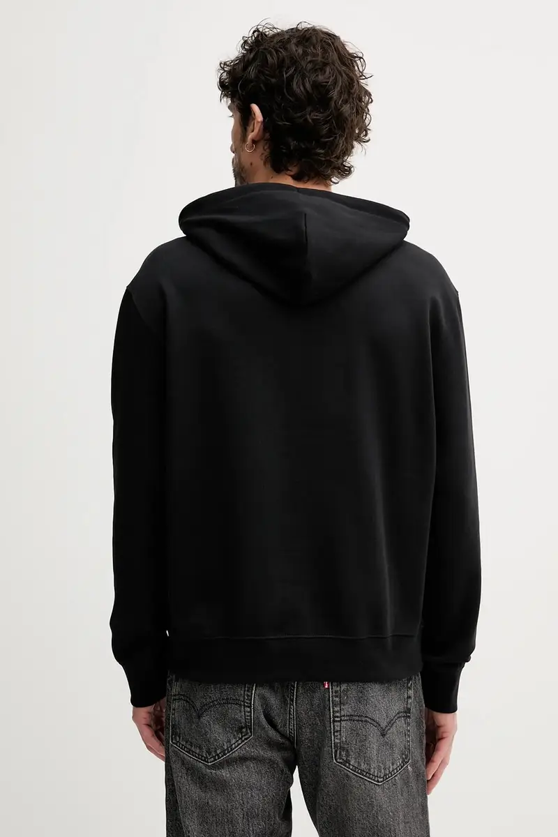 felpa uomo colore nero con cappuccio LV04RC286G miniatura 2