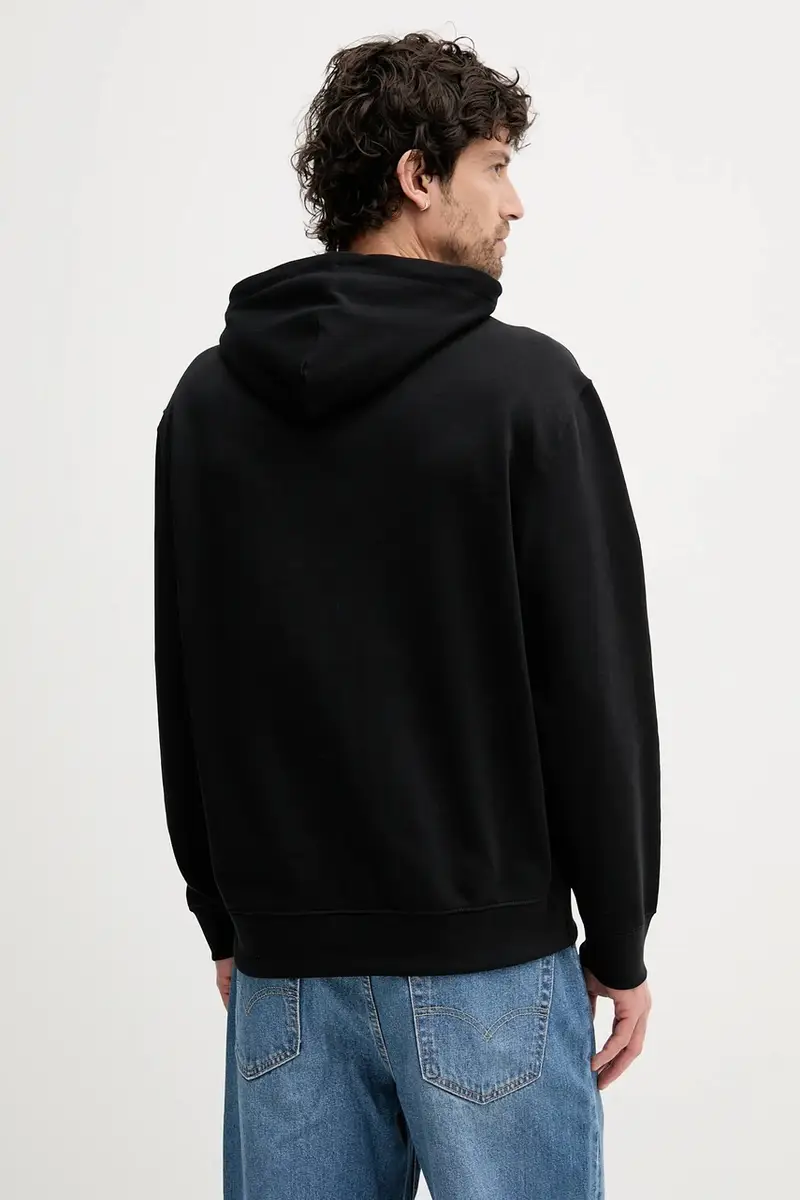 felpa uomo colore nero con cappuccio LV04RC289G miniatura 2