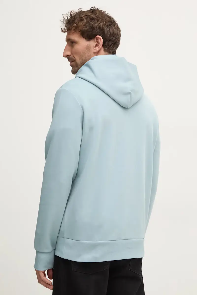 felpa uomo colore turchese con cappuccio K10K109927 miniatura 3