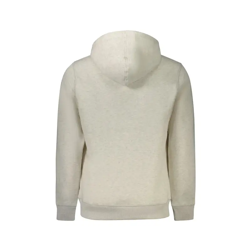 Felpa Uomo Grigia Cappuccio Felpata Ricamo Logo Grigio miniatura 2