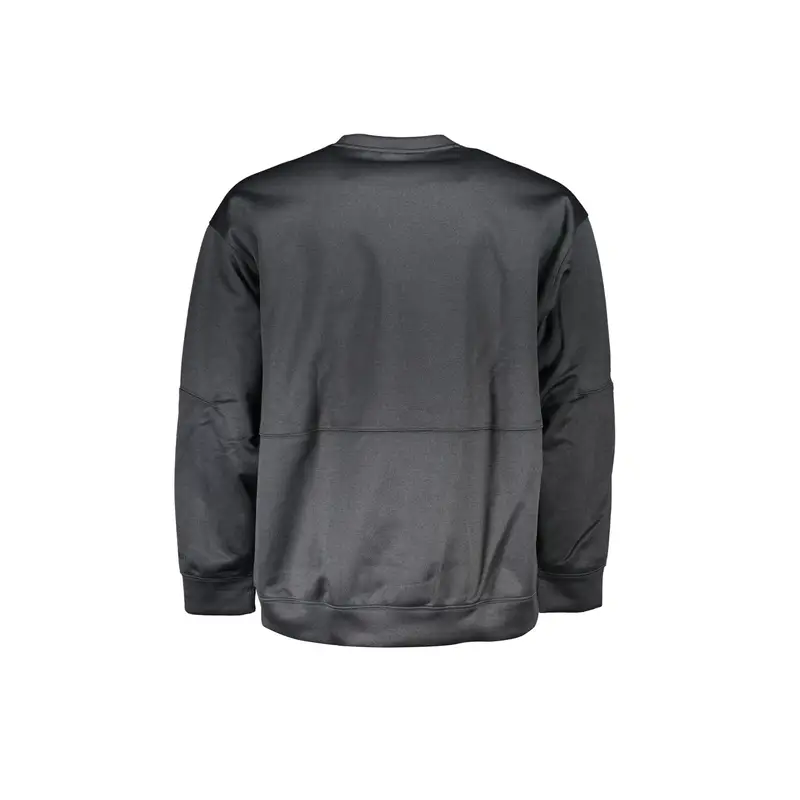 Felpa Uomo Nera Stampa Logo Nero miniatura 2