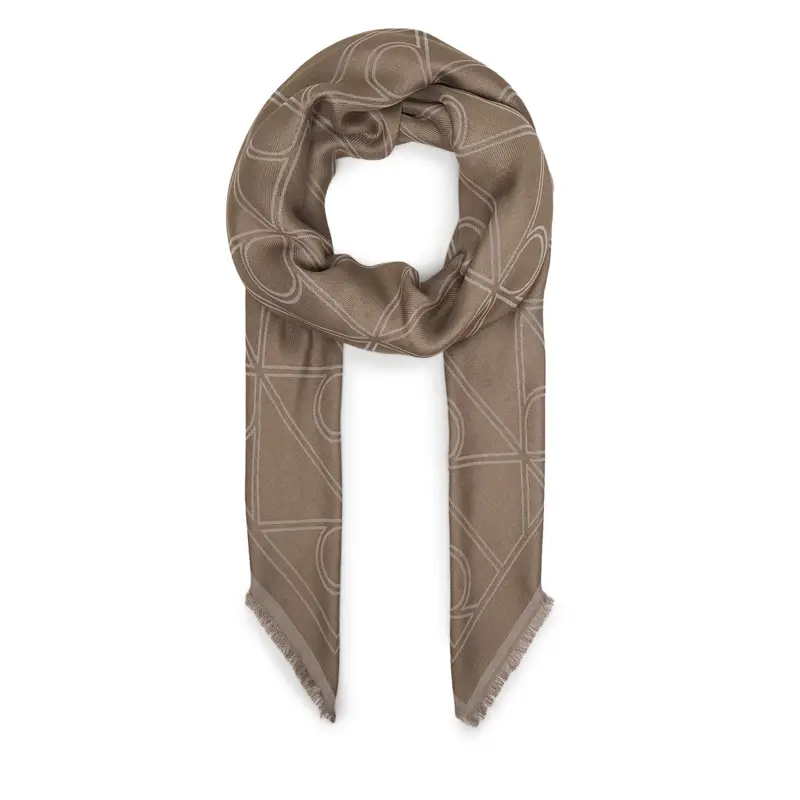 Foulard Calvin Klein Emblem Aop Contrast Lw Square Sc LV04F8077G Beige