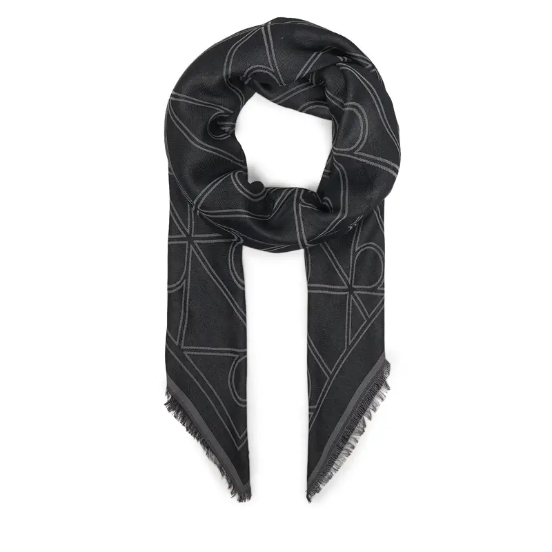 Foulard Calvin Klein Emblem Aop Contrast Lw Square Sc LV04F8077G Nero