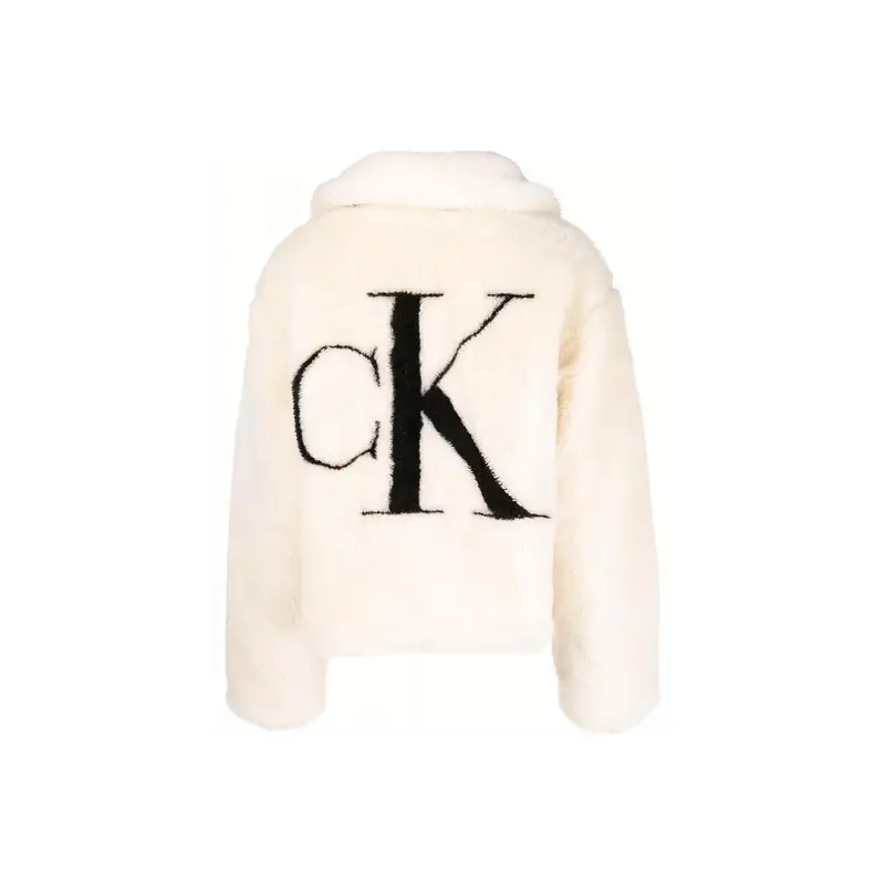 Giacca con zip e stampa logo Calvin Klein Giacche da donna Bianco sporco J20J219842-ACF XS miniatura 2