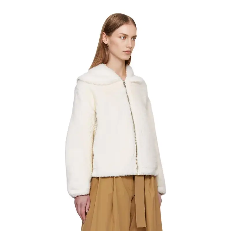 Giacca con zip e stampa logo Calvin Klein Giacche da donna Bianco sporco J20J219842-ACF XS miniatura 3