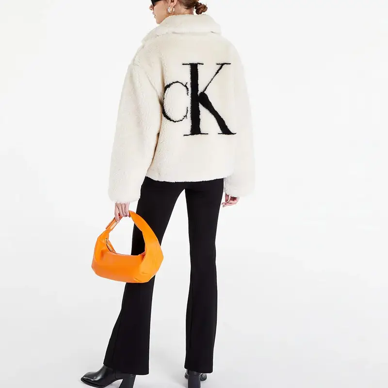 Giacca con zip e stampa logo Calvin Klein Giacche da donna Bianco sporco J20J219842-ACF XS miniatura 4