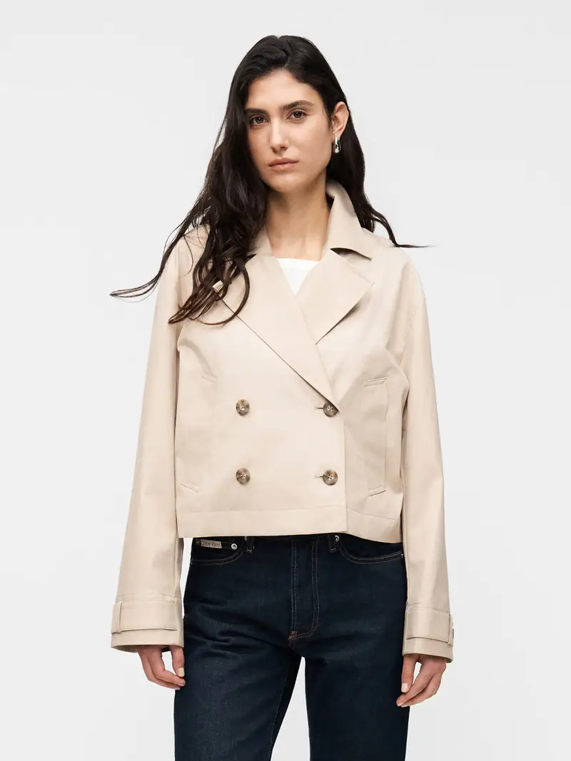 Giacca di mezza stagione marrone chiaro miniatura 2