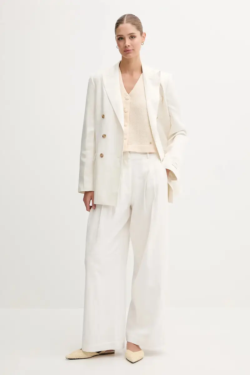 giacca in lino colore beige LV044B404G miniatura 2