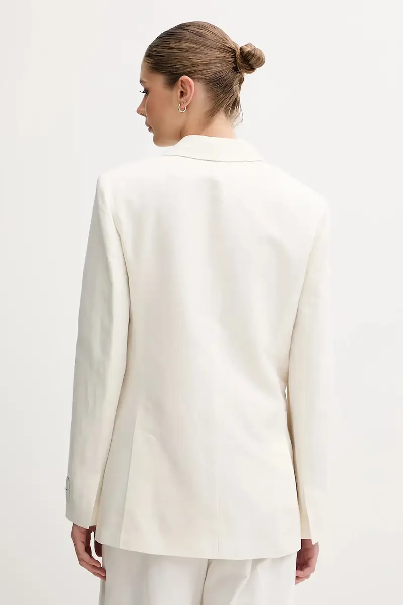 giacca in lino colore beige LV044B404G miniatura 3