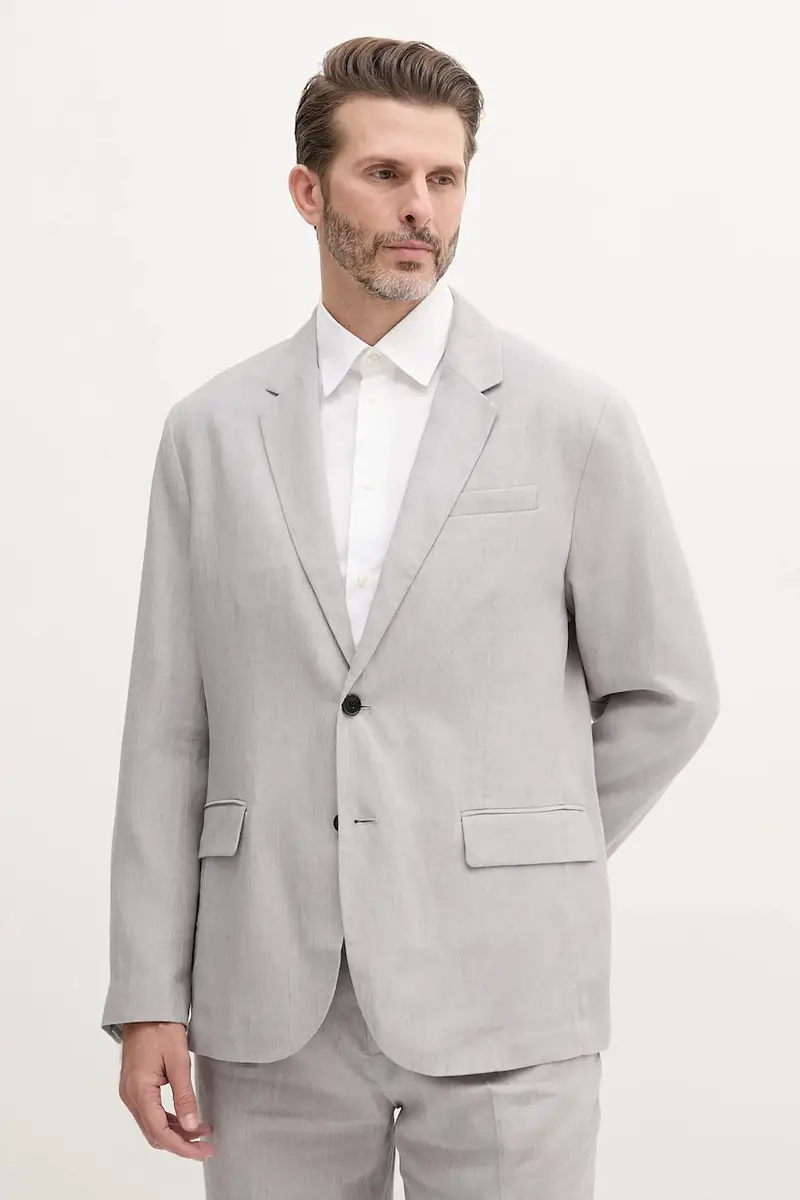 giacca in lino colore grigio LV04LB447G