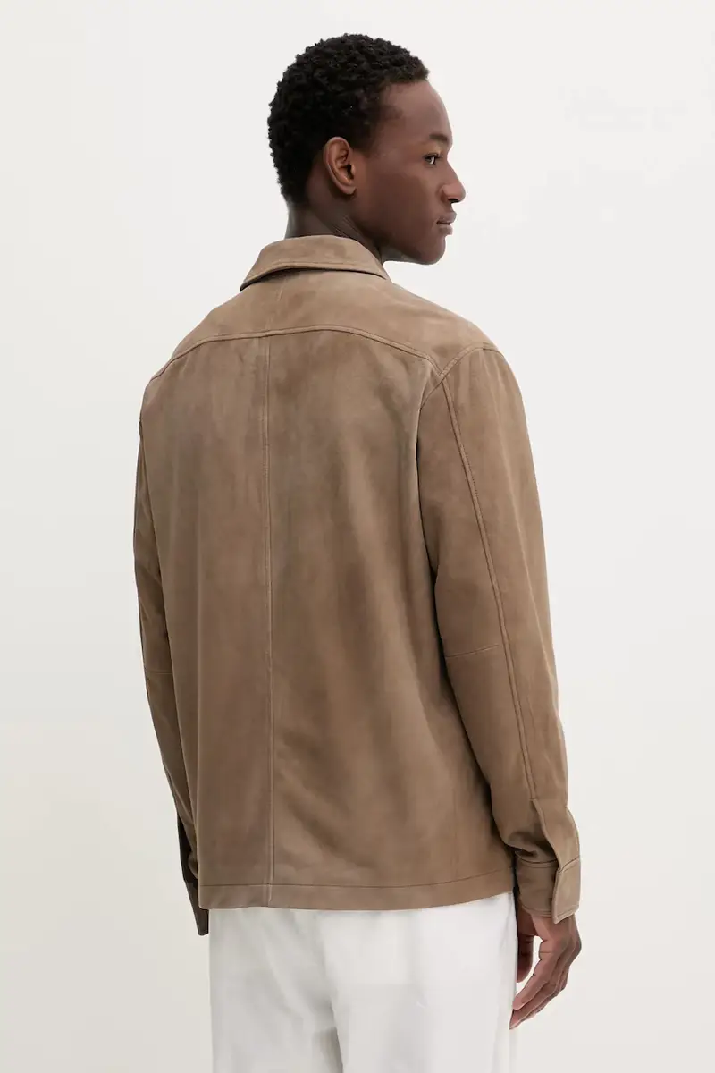 giacca in pelle scamosciata colore beige LV04LC425G miniatura 3