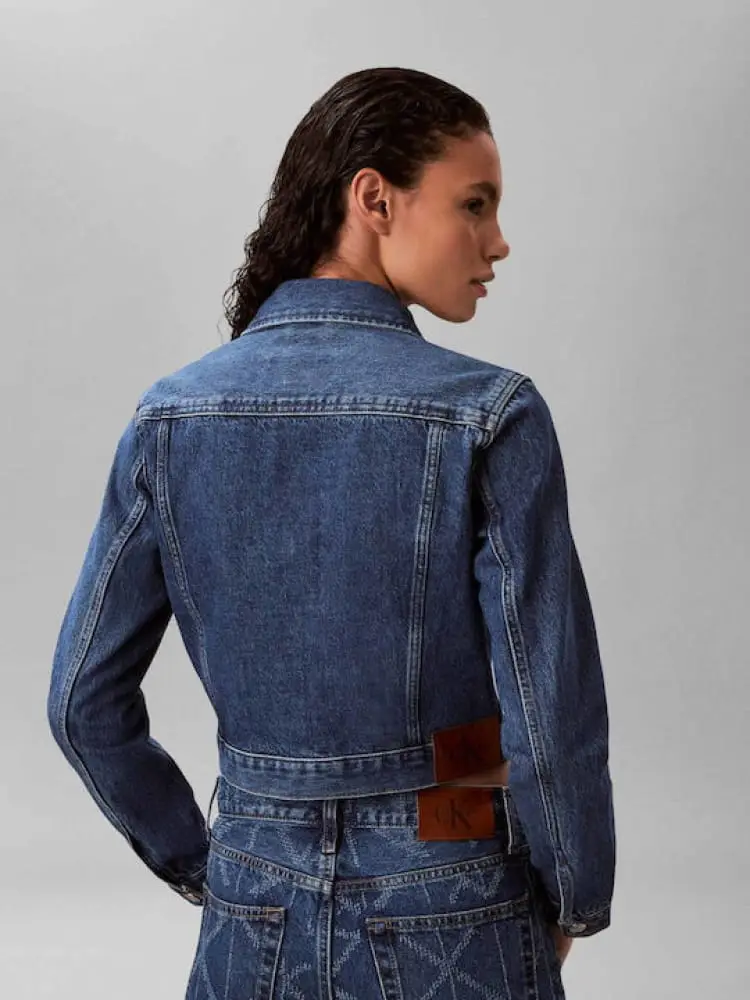 giubbotto in denim donna mini logo miniatura 2