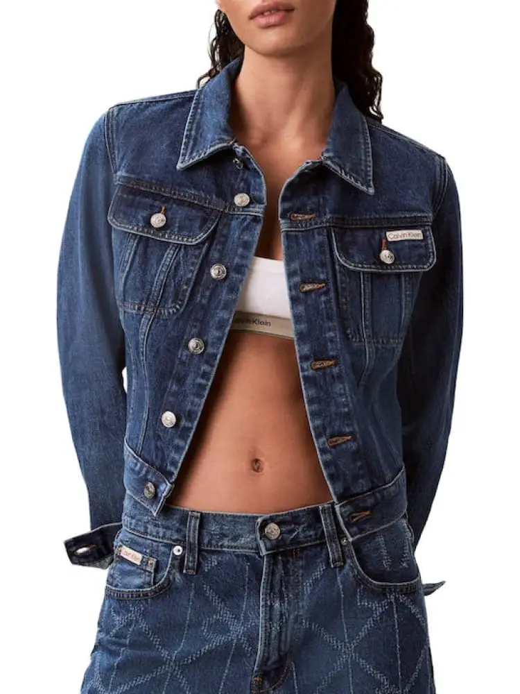 giubbotto in denim donna mini logo