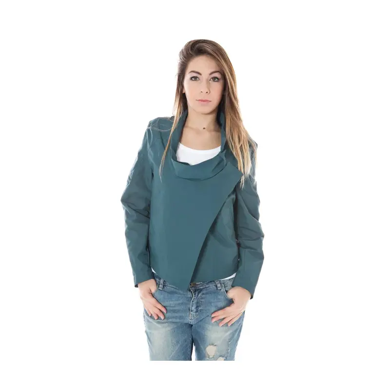 Giubbotto Maniche Lunghe Donna Verde Logo