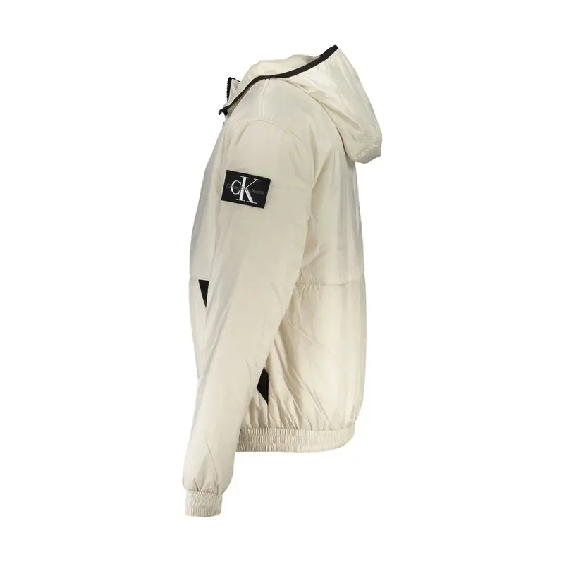 Giubbotto Maniche Lunghe Uomo Beige Zip Logo miniatura 2