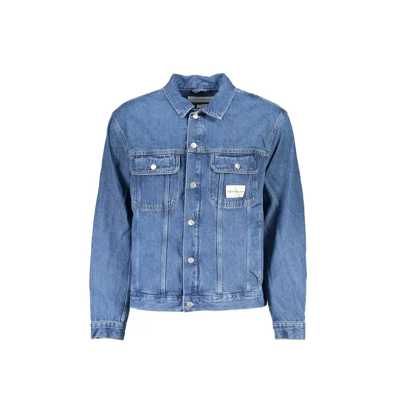 Giubbotto Maniche Lunghe Uomo Blu Applicazione Logo