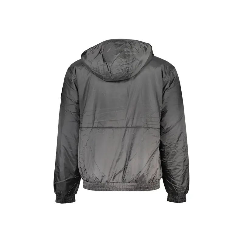 Giubbotto Maniche Lunghe Uomo Nero Zip Logo miniatura 3