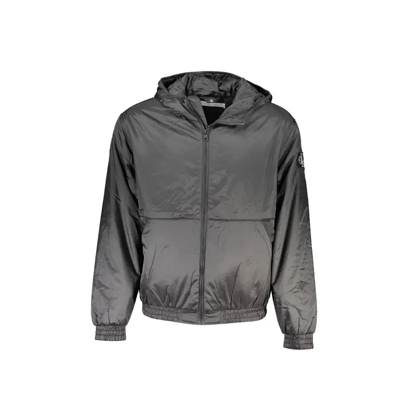 Giubbotto Maniche Lunghe Uomo Nero Zip Logo