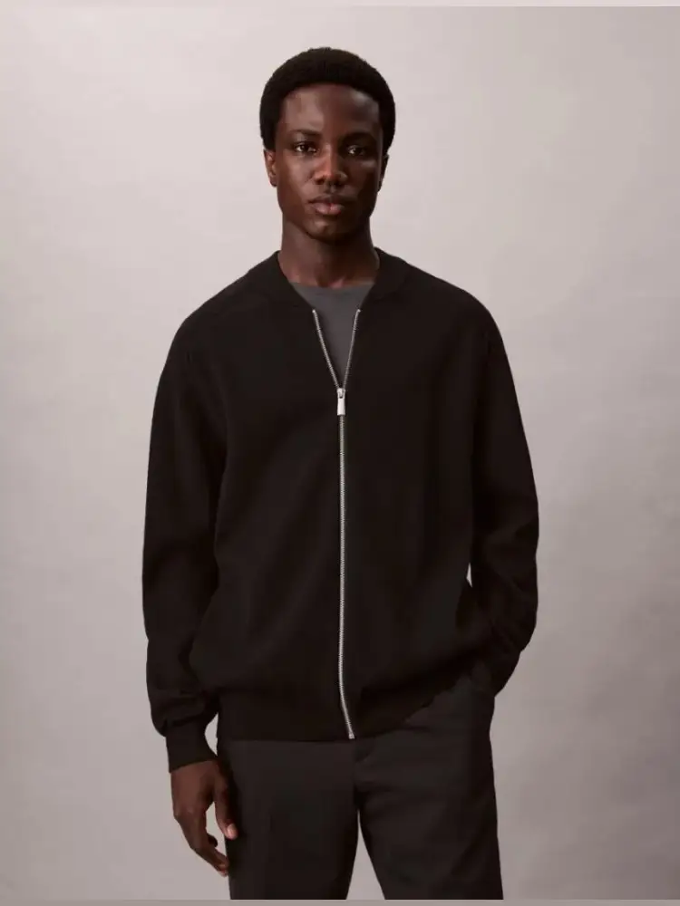 giubbotto nero uomo in viscosa logo sul fondo