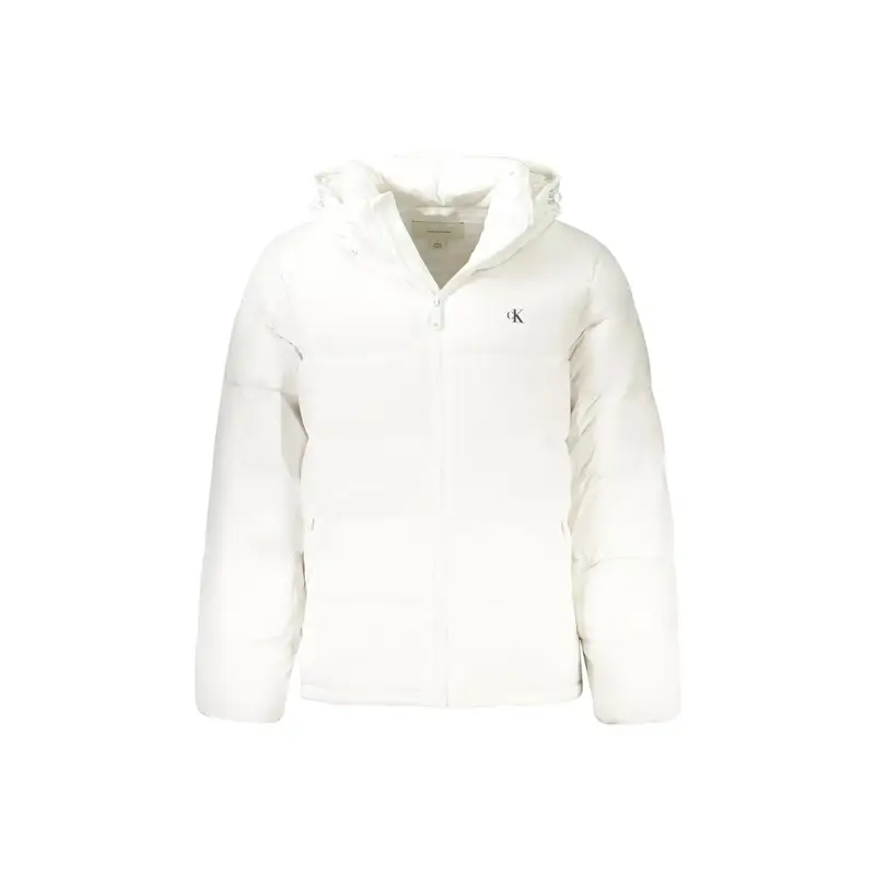 Giubbotto Uomo Bianco con Cappuccio Removibile Logo